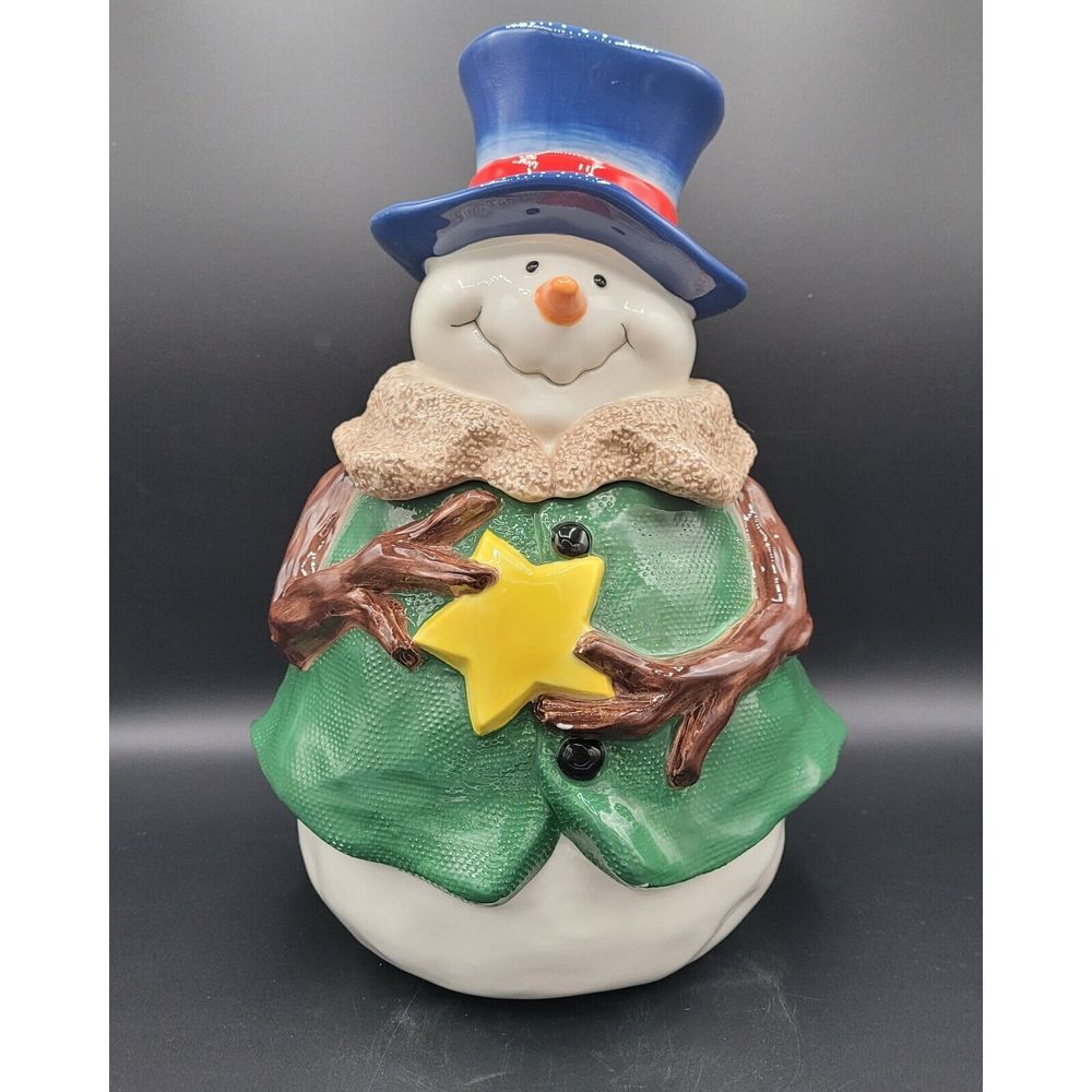 St Nicholas Square Button Up Snowman Cookie Jar
